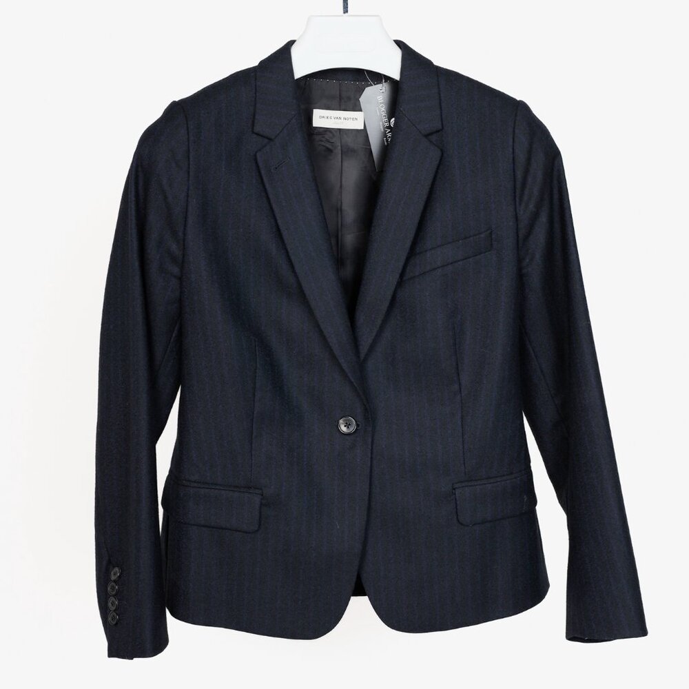 Dries Van Noten Navy Wool Blazer